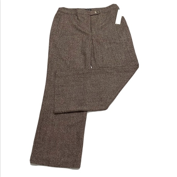 New York Collection Women’s Pants Brown Wool SZ 16 - Picture 2 of 8